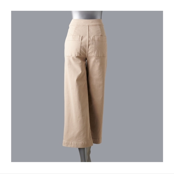 Simply Vera Vera Wang Sailor-Style Stretch Denim Wide Leg Crop Pants - Size 8 - Picture 2 of 9